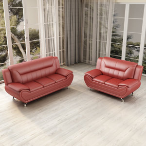 Container 2 - Piece Faux Leather Living Room Set & Reviews | Wayfair